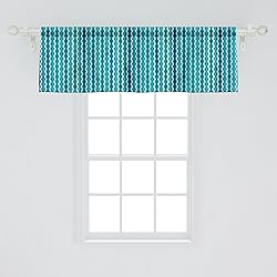 Ambesonne Abstract Window Valance, Wavy Stripe