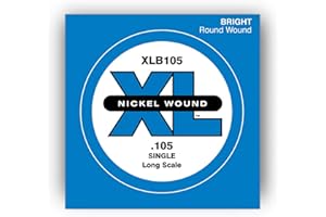 D'Addario XLB105 Nickel Wound Bass Guitar Single String, Long Scale, .105