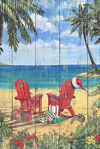 Toland Home Garden Christmas Paradise 28 x 40 Inch Decorative Beach Adirondack Tropical Island Vacation House Flag - 1010812