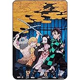Surreal Entertainment Demon Slayer Blanket- Officially Licensed Merchandise from The Anime Demon Slayer- Comfy Lightweight Fleece, Throw, 45x60 inches (Yellow)