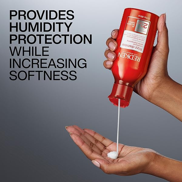 REDKEN FRIZZ DISMISS CONDITIONER | SULFATE FREE CONDITIONER FOR FRIZZY HAIR | MOISTURIZES AND SMOOTHS | PROVIDES SOFT, SILKY HAIR | LONG-LASTING FRIZZ CONTROL | HUMIDITY PROTECTION | ANTI FRIZZ