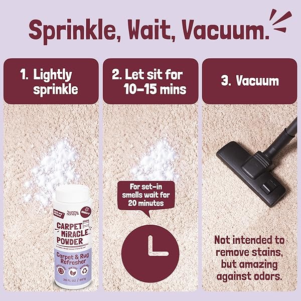 SUNNY & HONEY CARPET DEODORIZER AND FRESHENER POWDER – PET SAFE RUG REFRESHER FOR VACUUMING – BERRY ODOR ELIMINATOR FOR STRONG ODOR AND PET URINE (20 OZ)