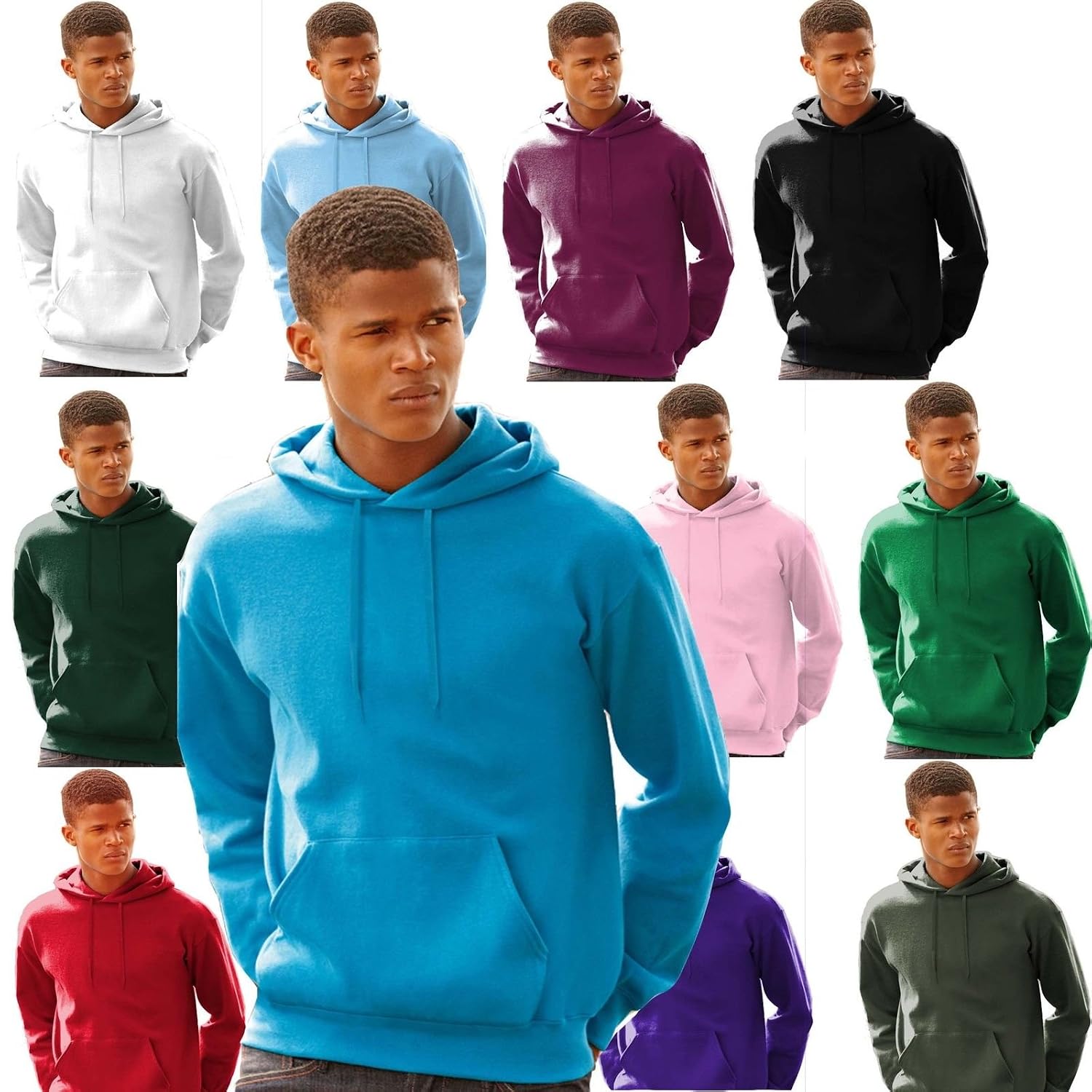 Taglia L Felpa Con Cappuccio E Tasche Uomo Fruit Of The Loom Maglia Tuta  Cotone Felpata Colore Rosa Uomo Abbigliamento sportivo berjaya.edu.my