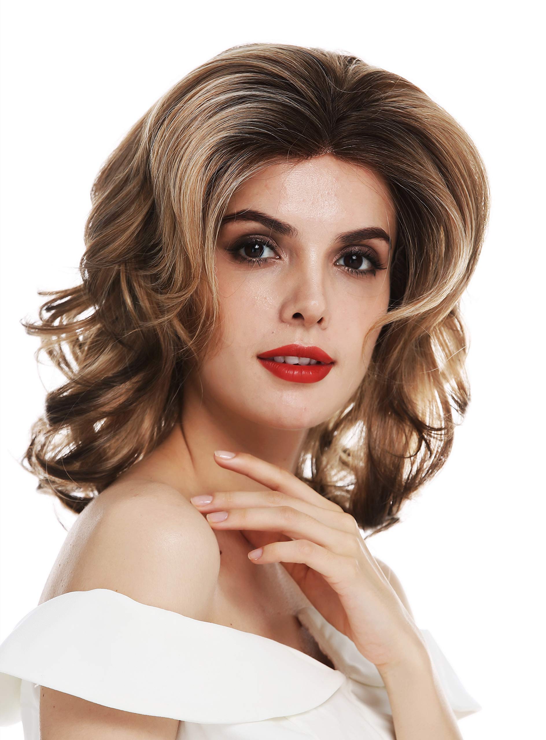 WIG ME UP - DW2015-LF-27SP613YP8 wig women's wig lace front glamorous voluminous wavy backcombed 80's diva blonde platinum brown balayage