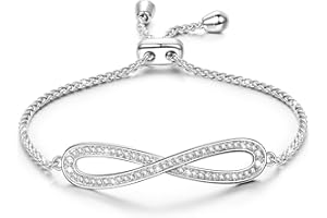 Kate Lynn ♥ Endless Love Infinity Bracelet, Adjustable Slider Bracelet for Women, Packaged with Jewelry Box, Valentines Day Gift Birthday Gift Anniversary Jewelry Gift for Women, Symbol of Love