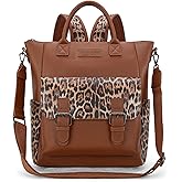 Montana West Wrangler Womens Convertible Backpack Purse with Adjustable Crossbody Shoulder Strap for Work Travel Leopard Cheetah Print