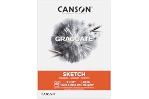 Canson Graduate Sketch Pad, Foldover, 9x12 inch, 40 Sheets | Artist Paper for Adults and Students - Drawing, Sketching and Ar