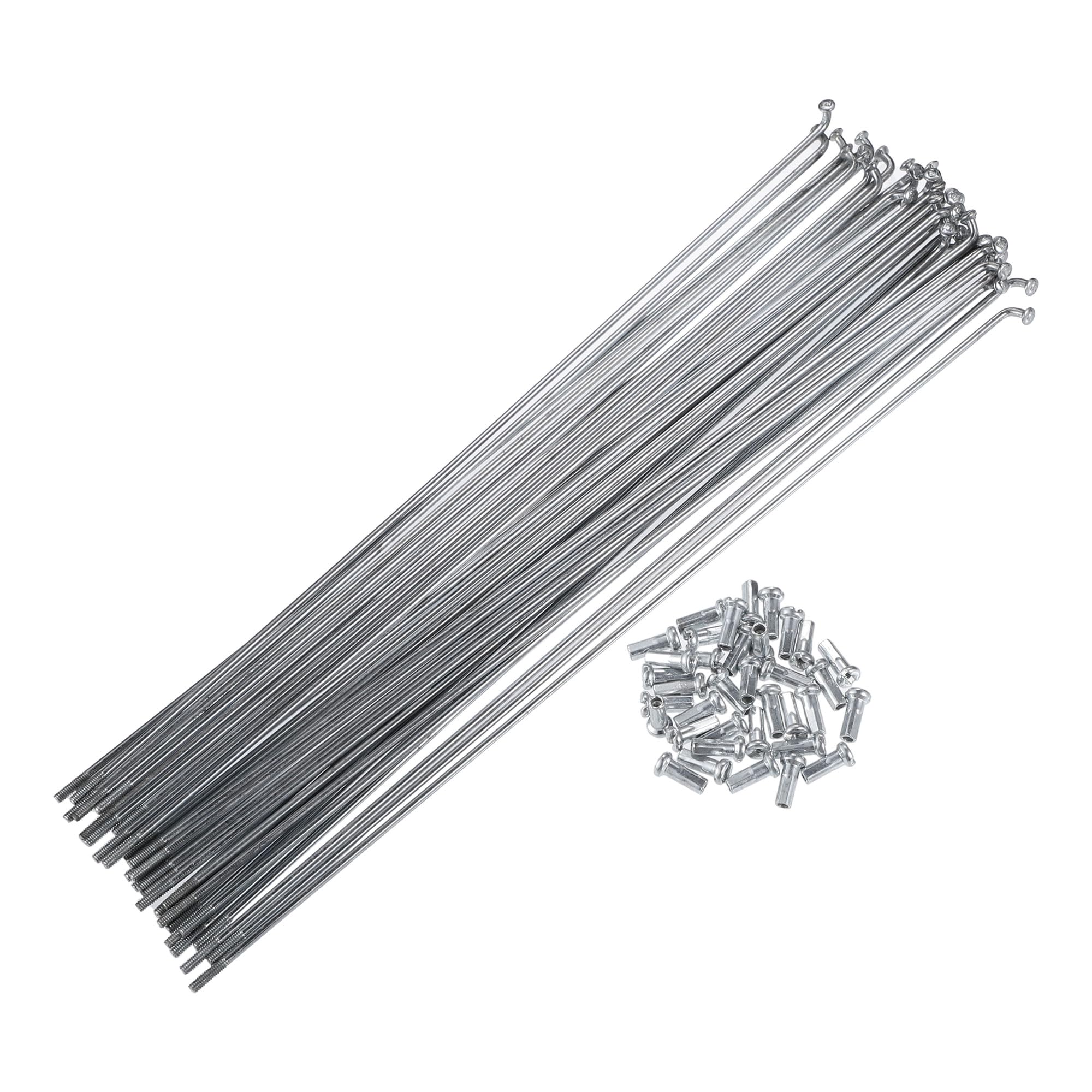 X AUTOHAUX 36pcs 14G J Bend Bike Steel Spokes 9.02" Cycle Spokes with Nipples