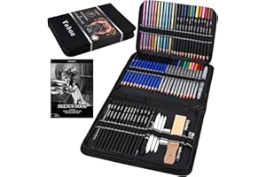 Vobou 72pcs Art Supplies Set, Colored Drawing Pencils Art Kit- Sketching, Graphite Pencils With Portable Case, Ideal School Art Supplies for Artists Adults Teens Beginner, Ideal for Shading, Blending