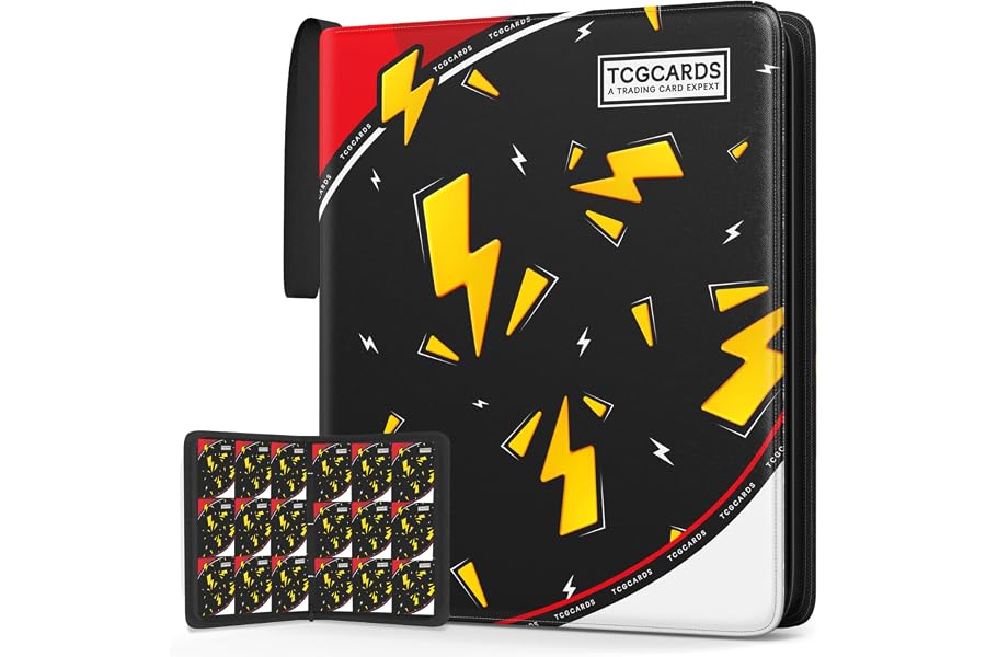 Trading Card Binder 9 Pocket,Card Binder 900 Pockets,Card Book Holder Cards with 50 Removable Sleeves,3-Ring Zip Design MTG/TCG/Sport Collectible Trading Card Albums Gifts for Boys and Girls (Black)