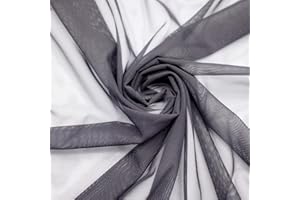 VOIZVONY Power Mesh Fabric Superfine 4-Way Stretch Net Fabric Nylon Spandex Sheer Mesh, 1 Yards Long 60" Wide (Black)