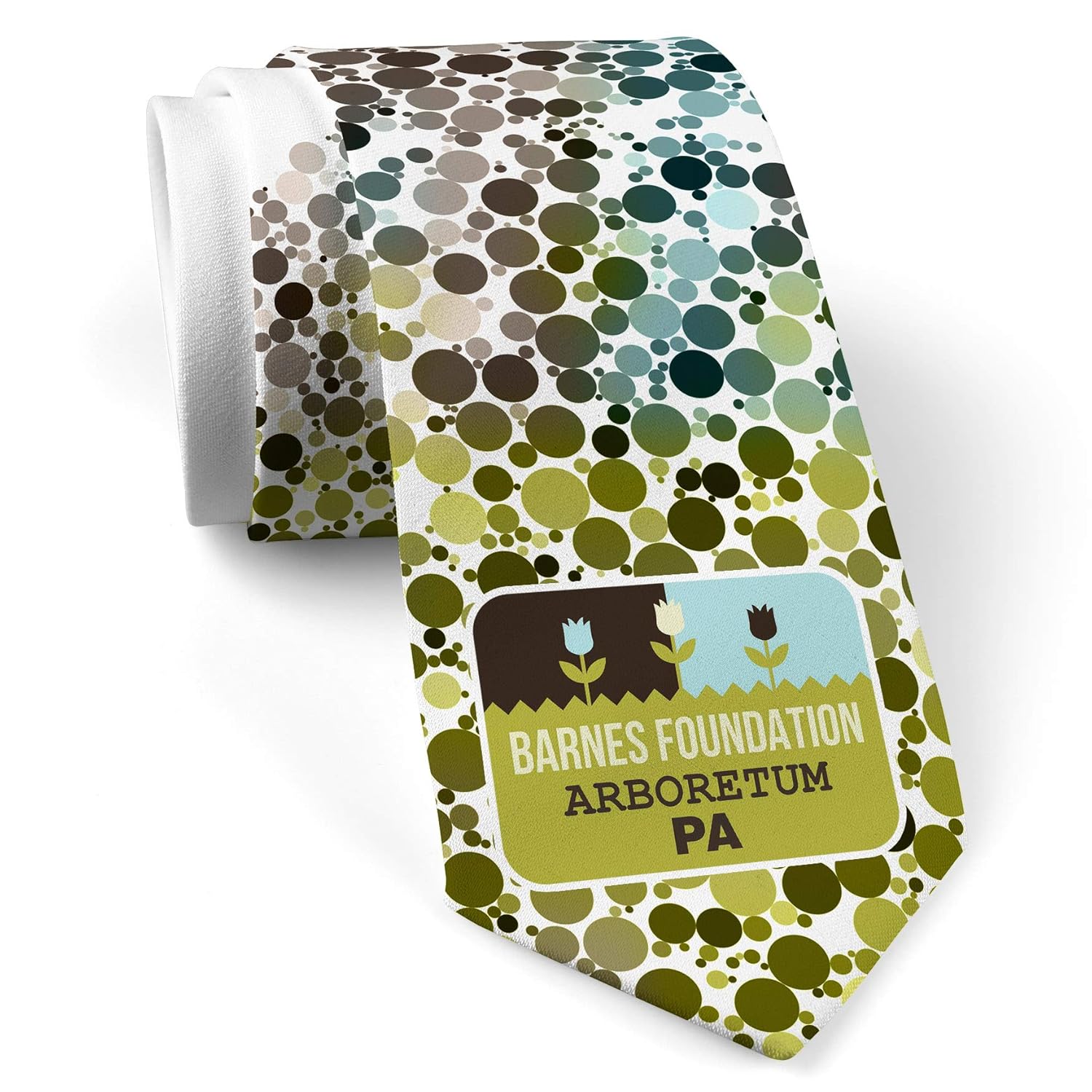 Neck Tie With Us Gardens Barnes Foundation Arboretum Pa White