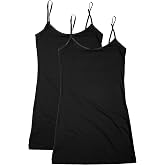 Bozzolo XT1002L Plus Size Adjustable Spaghetti Strap Trim Long Tank Top