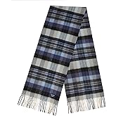 EP Mode Men's 100% Cashmere Scarf, Classic Plaid Design & Gift-Ready Packaging