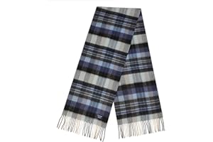 EP Mode Men's 100% Cashmere Scarf, Classic Plaid Design & Gift-Ready Packaging