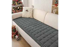 Smiry Couch Cover for Dogs Washable, Non Slip Fuzzy Pet Couch Covers for 3 Cushion Sofa Pet Friendly, Thick Soft Sofa Slipcovers Cushion Protector (Dark Grey, 27.6" x 59")