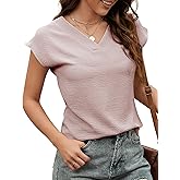 Lunira Women V Neck Cap Sleeve Tops Chiffon Blouses Summer 2026 Business Work Office Outfits