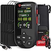 NEOCARBON TENS Unit Muscle Stimulator Ultra for Pain Relief, Black | Pain Relief &amp; Muscle Recovery, PMS Steady Mode, Ultra Performance &amp; Color Screen, Dual Channel &amp; Accessories Kit