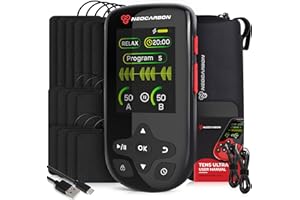 NEOCARBON TENS Unit Muscle Stimulator Ultra for Pain Relief & Recovery, TENS EMS Machine with PMS Steady Mode, Dual Channel Stim Machine for Muscle Therapy, Black