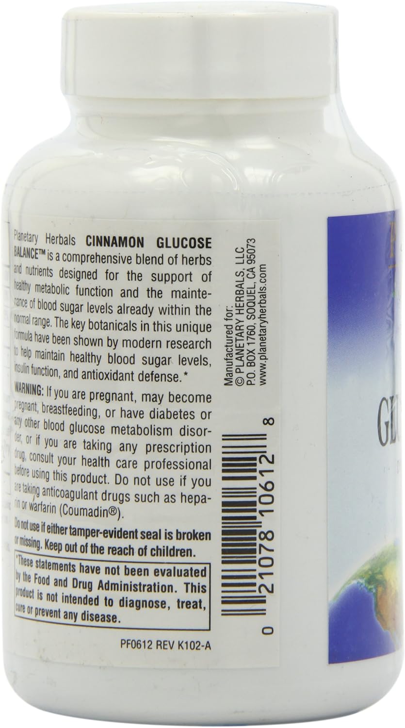 Planetary Herbals Cinnamon Glucose Balance 910mg, Dynamic Metabolic Modulator,90 Tablets: Health & Personal Care