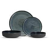 Fortessa Northern Lights Fortaluxe, 16 Piece Dinnerware Set (Service for 4), Aurora Blue