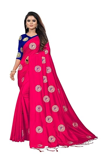 Women Embrodrey Sana Silk Saree