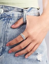 Oivley Half Wedding Band for Women 925 Sterling