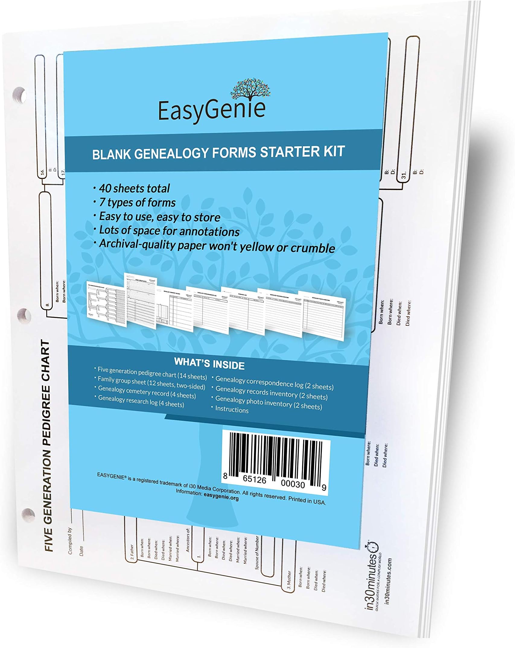 Blank Genealogy Forms Bundle (50) by EasyGenie