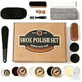 16 in 1 Leather Shoe Polish Kit,Shoe Shine Kit with Black/Brown Shoe Polish,Shoe Cleaning Kit for Leather Boot Care and Cleaning,Shoe Shine Gifts for Men