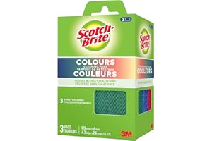 Scotch-Brite Colours All Purpose Cleaning Pads, 3 Pack, Kitchen and household scrubber 3 count