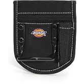 Dickies 2-Compartment Hammer Holder for Tool and Work Belts, Durable Canvas, Includes Tool Loop and Pocket, Fits up to 4.5-inch Belts, Black
