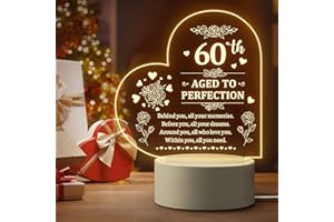 QUAINTIR 60th Birthday Gifts for Women 60 Year Old Gifts for Women Birthday Gifts Women Gifts 60 Birthday Gifts for Women 60th Night Light Gifts for Women Turning 60 Gifts for 60 Year Old Woman