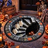 MISEDI 3D Illusion Door Mat,Halloween 3D Optical Illusion Rug, Soft & Durable Fabric Non-Slip, Halloween Indoor/Outdoor Welcome Rug (23.62X23.62IN)