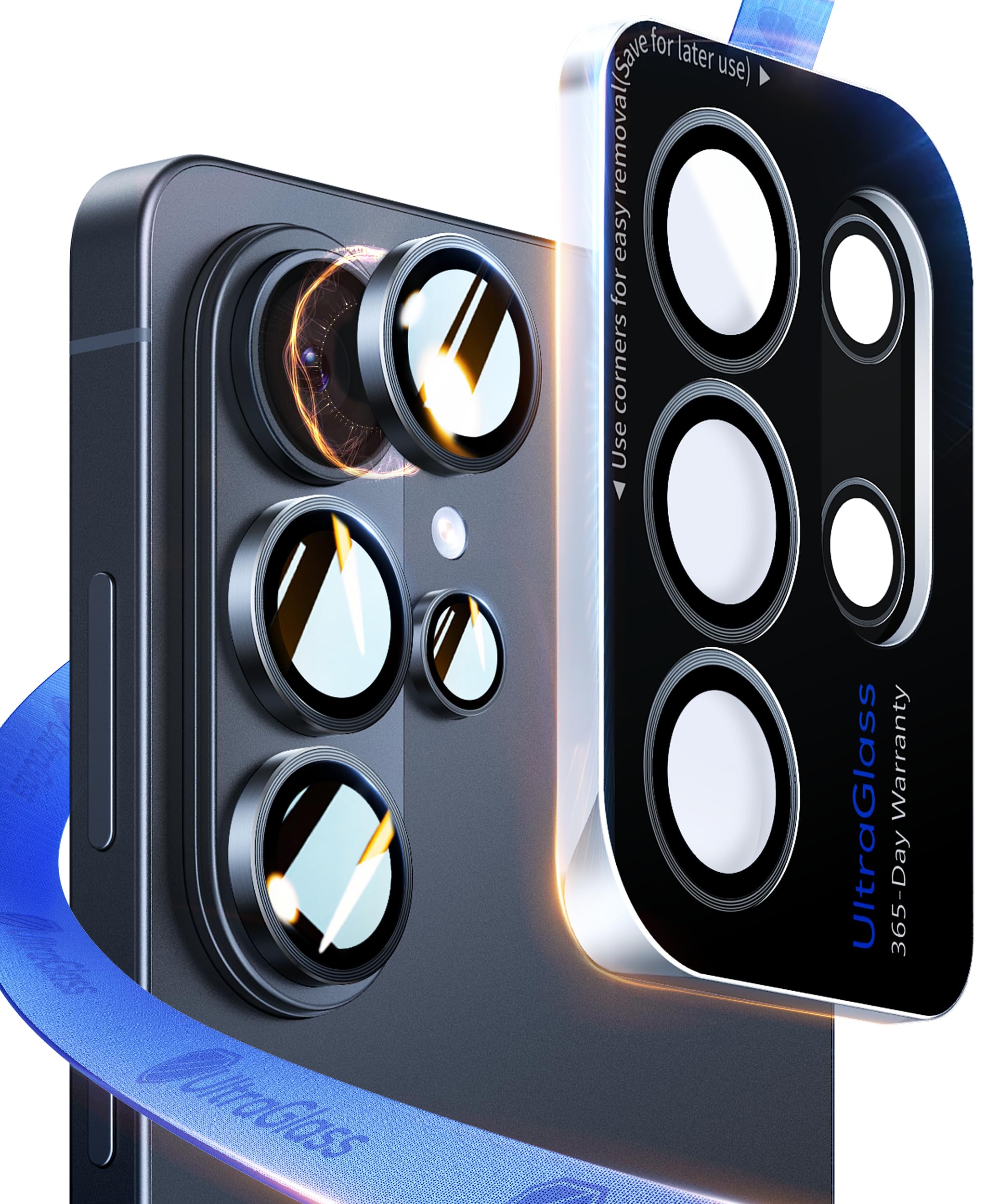 UltraGlass Top 9H+ Armor for Samsung Galaxy S26 Ultra Camera Lens Protector [No.1 Military Grade Shatterproof] S26 Ultra Camera Lens Protector Longest Durable Easy Install, Black