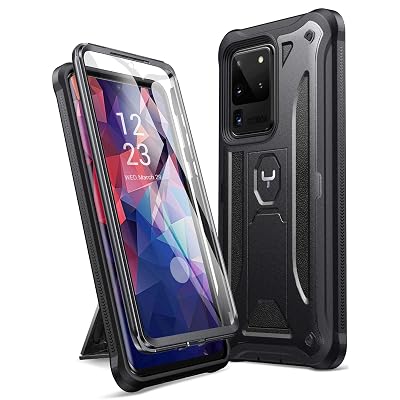 YOUMAKER Designed for Samsung Galaxy S20 Ultra Case with Built-in Screen Protector Work with Fingerprint ID Kickst Body Heavy Duty Shockproof Cover
