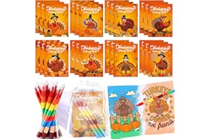 HABDJILTY 72 Pcs Thanksgiving Mini Coloring Books, Fall Coloring Book with Pens Bulk Turkey Harvest Birthday Goodie Bag Fillers for Thanksgiving Party Favors Classroom Art Activities Holiday Gifts
