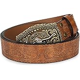XuoAz Western Cowboy Belts for Men Women - Longhorn Bull Decoration Pu Leather Cowgirl-Country-Belt for Jeans Pants