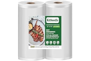 Kitboodle 2 Pack 11" x 50' Vacuum Sealer Bags 100ft in Total, Heavy Duty Commercial Grade Food Saver Bag for Sous Vide, Meal 