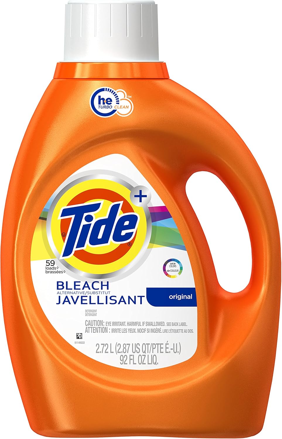 Amazon Com Tide Plus Bleach Alternative Safe On Colors He Turbo Clean Liquid Laundry Detergent Original Scent 2 72 L 48 Loads Health Personal Care
