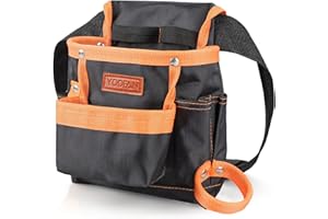 YOOFAN Tool Pouch - Tool Belt for Electrician Carpenter Construction Technician Gardening, Work Accessories for Men and Women, Orange