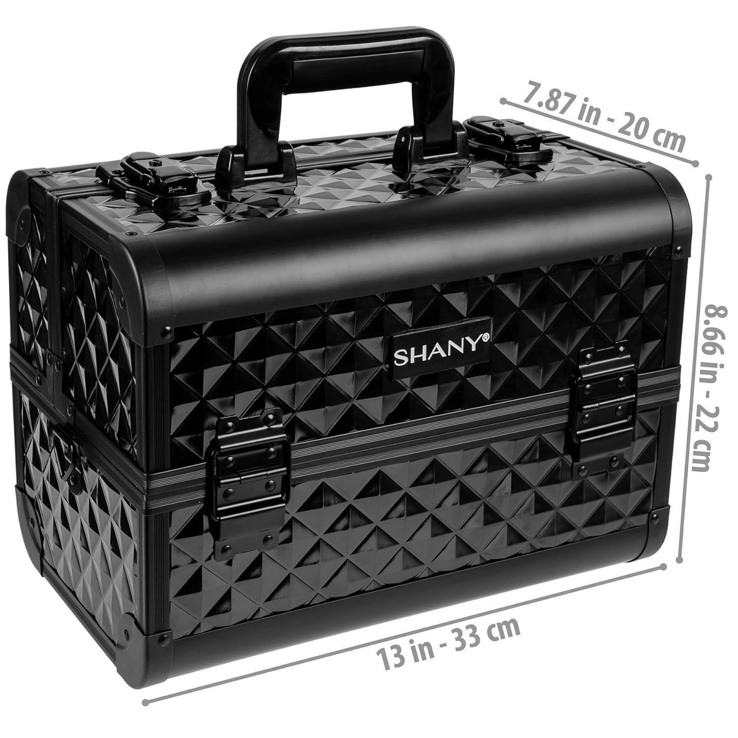 SHANY Premier Fantasy Collection Makeup Artists Cosmetics Train Case - Black Diamond : Makeup Organizer : Beauty