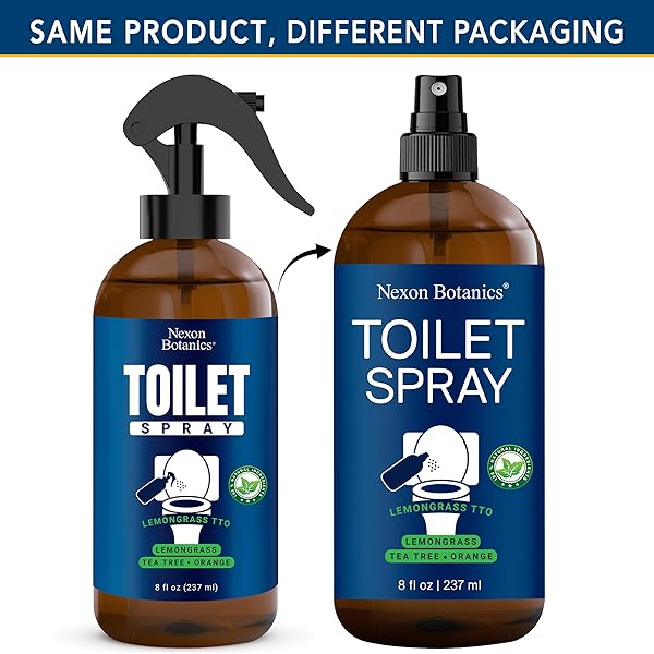 LEMONGRASS TEA TREE TOILET SPRAY 8 FL OZ – BATHROOM ODOR ELIMINATOR AND AIR FRESHENER SPRAY WITH LEMONGRASS, TEA TREE, AND ORANGE – TRAVEL SIZE – NEXON BOTANICS