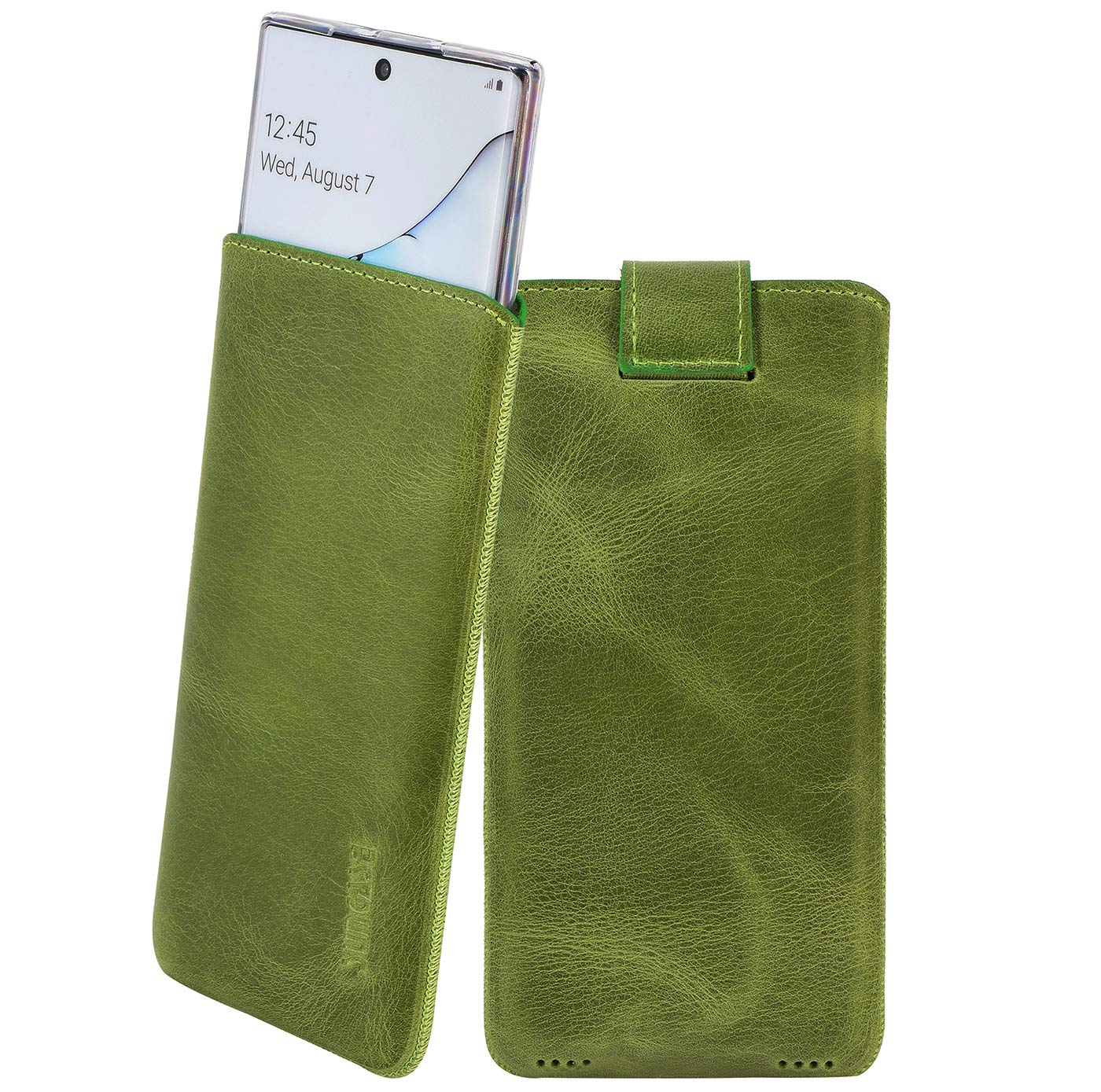 Suncase ® Mobile Phone Case Compatible with Samsung Galaxy Note 10 with Additional Case/Shell/Bumper/Silicone with Pull Tab Function/Leather Protective Case