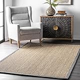 nuLOOMElijah Farmhouse Seagrass Area Rug, 6x9, Dark Grey