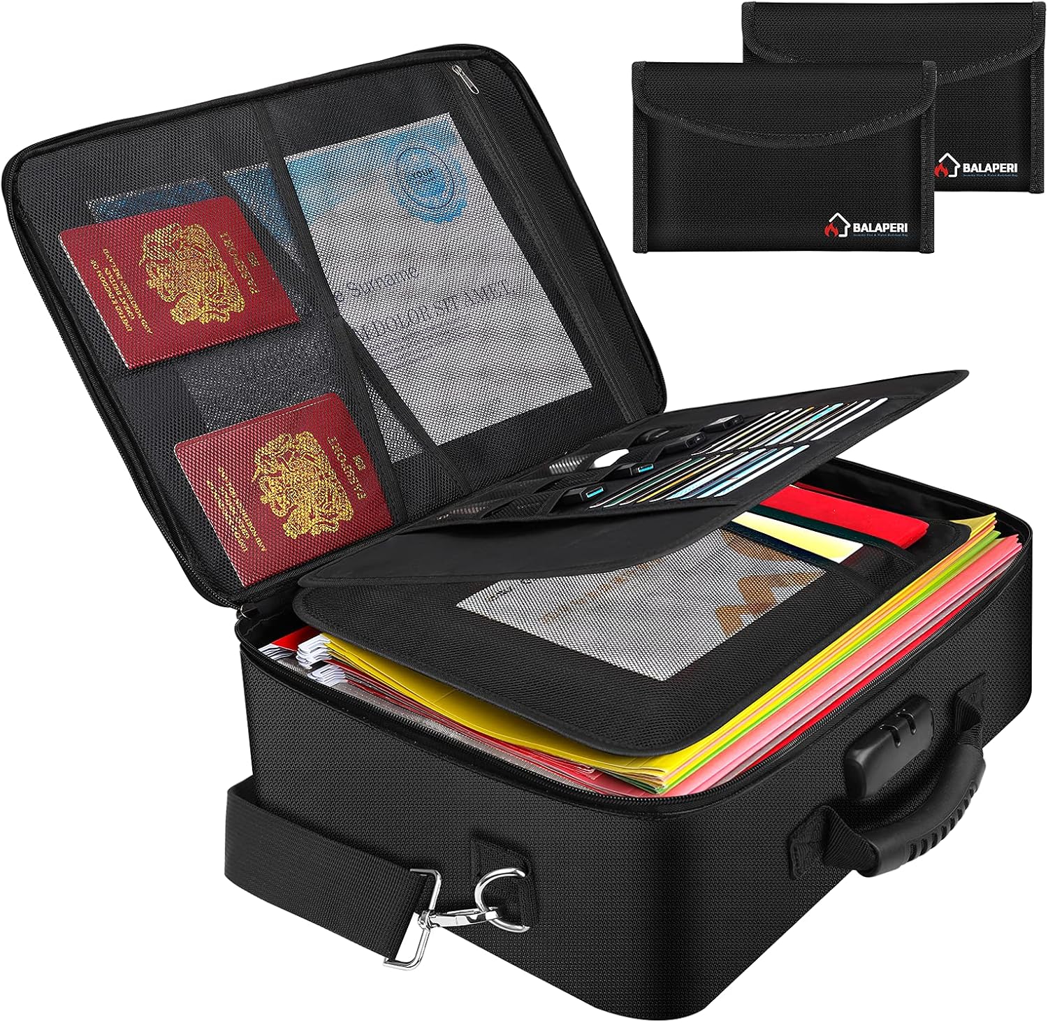 Fireproof Document Bag Fire & Water Resistant File Folder A4 Size 12