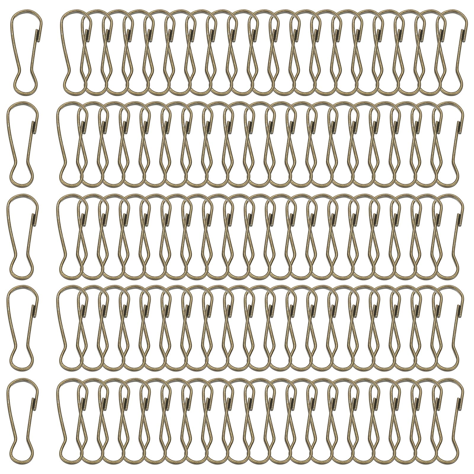 PATIKIL Lanyard Hooks, 100 Pcs 25mm Stainless Steel 304 Spring Snap Hook Metal Clips Clasp for Key Chain Key Rings ID Card Shower Curtain, Bronze