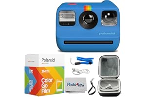 Polaroid Go Generation 2 Instant Film mini Camera (Blue) Bundled with Polaroid GO Color Film Double Pack, Hard Carrying Protective Case, Lens Cleaning Cloth
