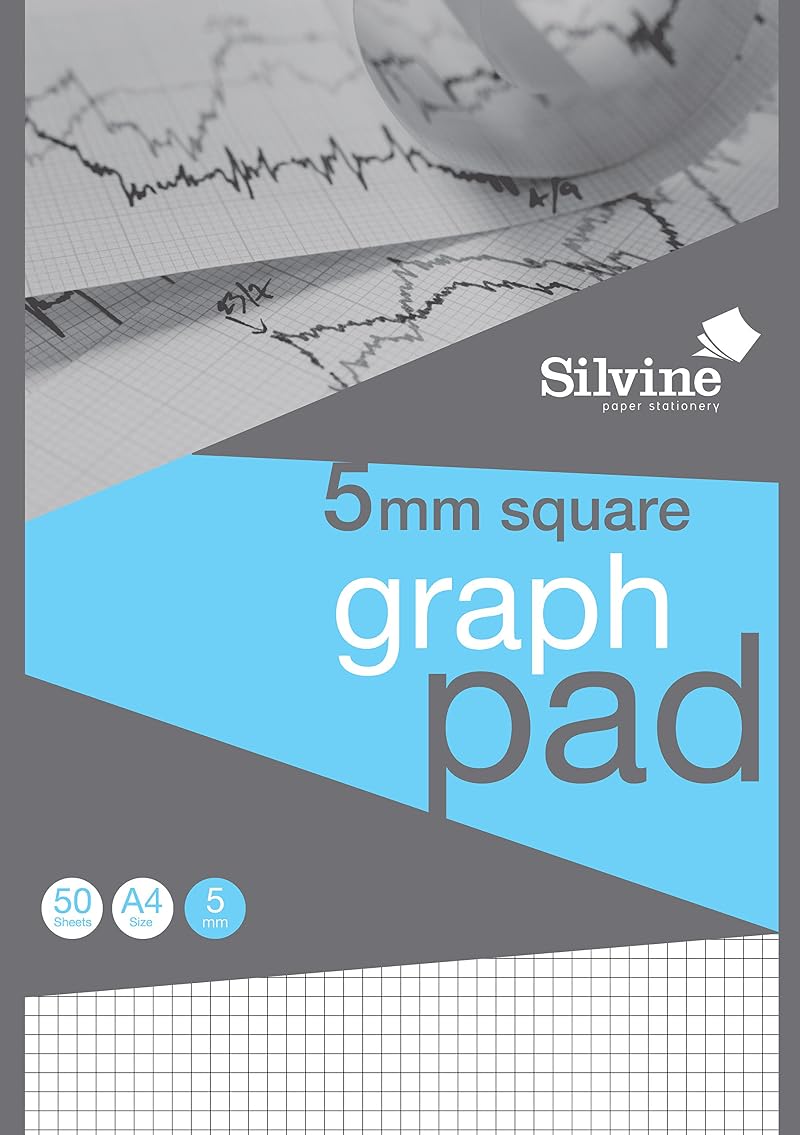 Silvine A4 Professional Graph Pad 50 Sheets 90gsm 5mm Squares Ref A4GPX