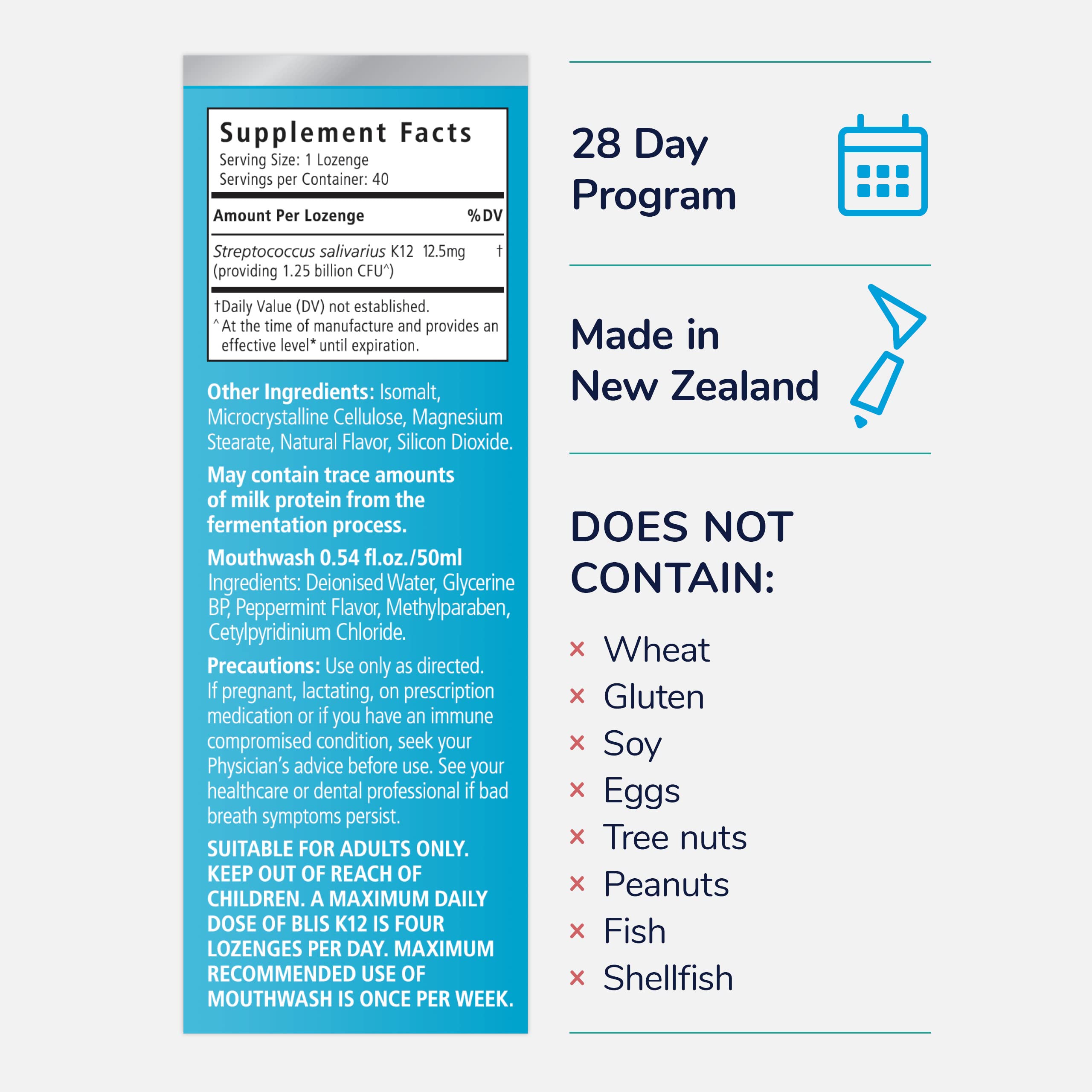 BLIS Probiotics Fresh Breath Kit with Potent BLIS K12 Oral Probiotics | Clinically Proven Bad Breath and Halitosis Treatment | Contains Mouthwash, Tongue Scraper and Lozenges - 4 Week Supply