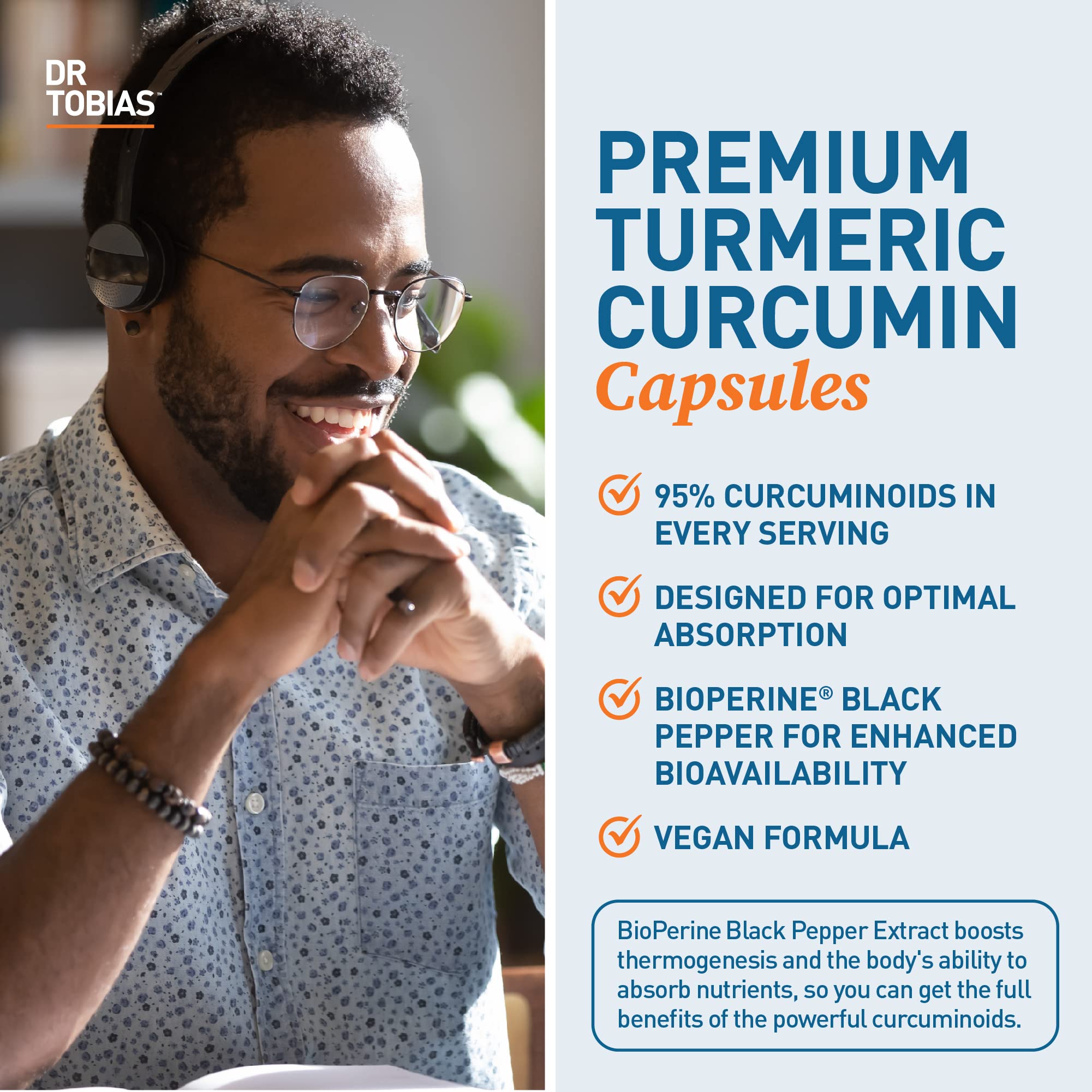 Dr. Tobias Omega 3 Fish Oil, 2000mg, and Turmeric Curcumin, 95% Curcuminoids, Promotes Overall Health with Antioxidant Support